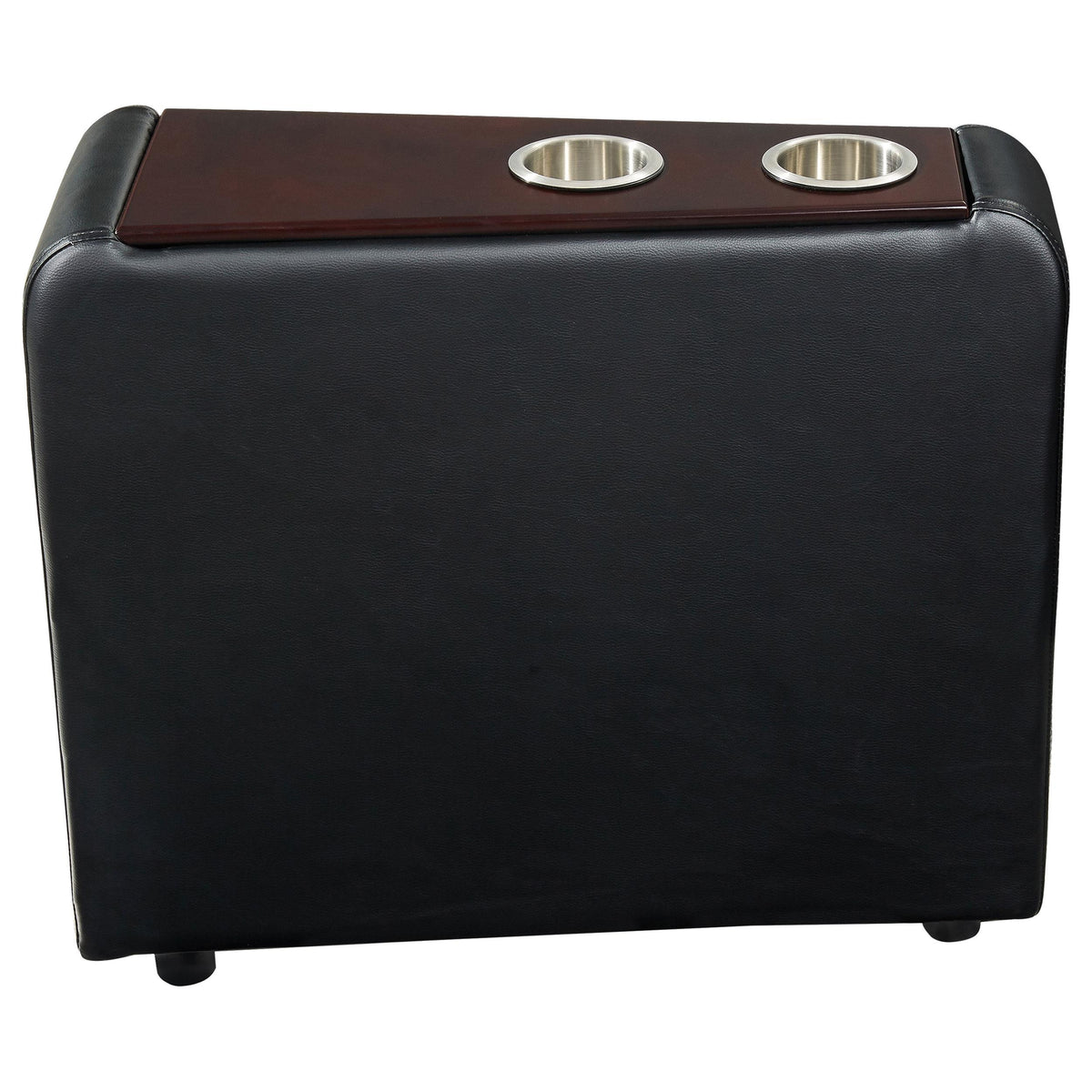 Coaster Furniture Toohey 600182 Upholstered Home Theater Storage Wedge Console - Black IMAGE 2