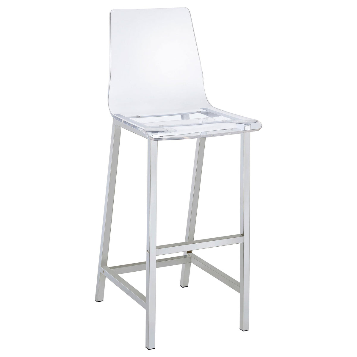 Coaster Furniture Juelia 100295 Clear Acrylic Bar Chair - Chrome (Set of 2) IMAGE 2