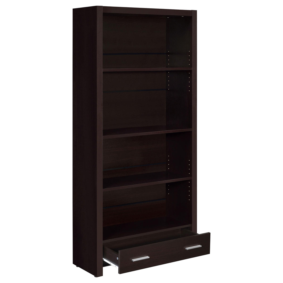 Coaster Furniture Skylar 800905 71-inch 5-shelf Bookcase with Drawer - Cappuccino IMAGE 2