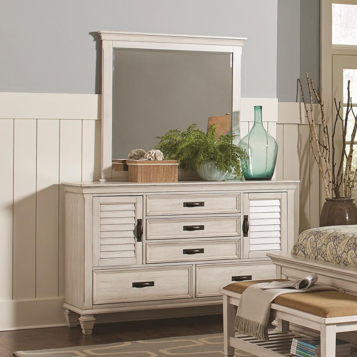Coaster Furniture Franco 205333 5-Drawer Dresser - Distressed White IMAGE 2