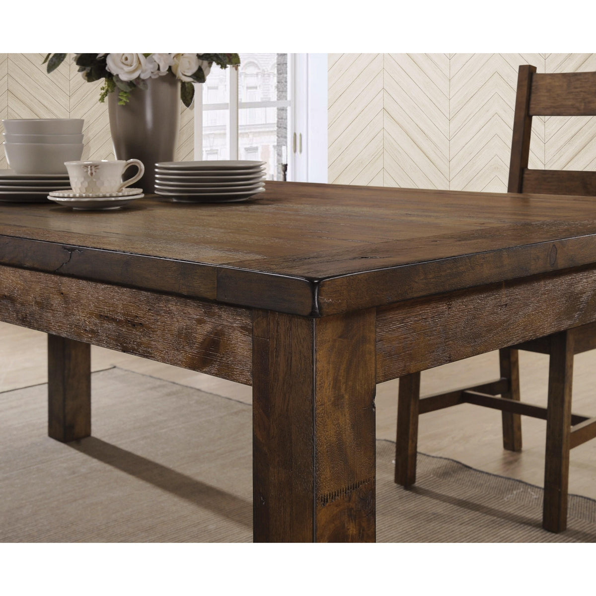 Coaster Furniture Coleman 107041 Rectangular 79-inch Dining Table - Rustic Golden Brown IMAGE 2