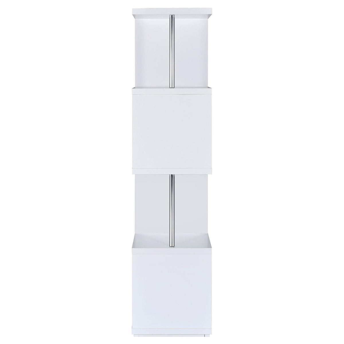 Coaster Furniture Baxter 801418 67-inch 4-shelf Bookshelf - White and Chrome IMAGE 2