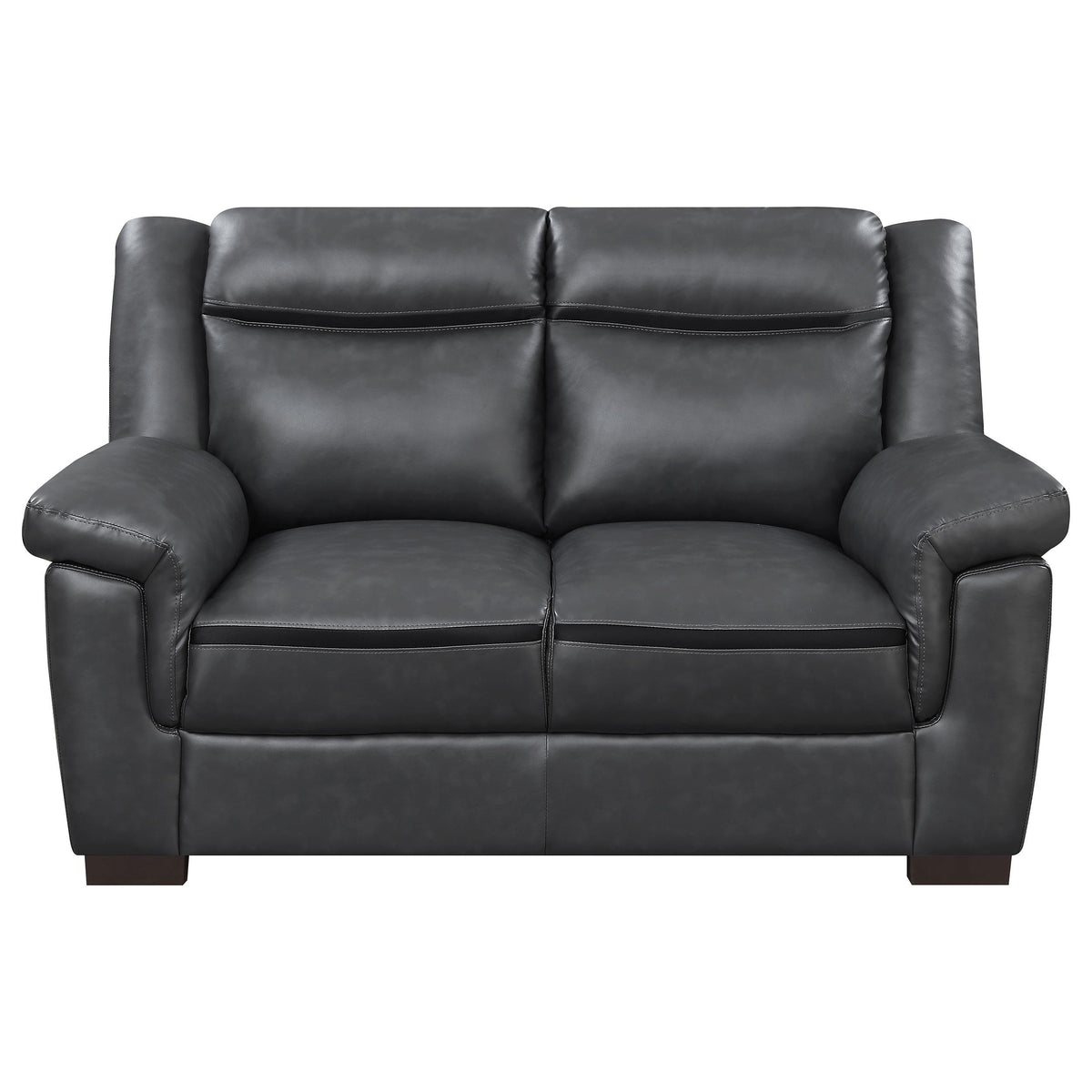 Coaster Furniture Arabella 506592 Upholstered Padded Arm Loveseat - Grey IMAGE 2