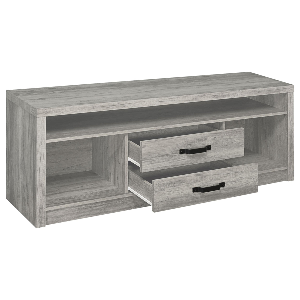 Coaster Furniture Burke 701024 2-Drawer Engineered Wood 59" TV Stand - Grey Driftwood IMAGE 2