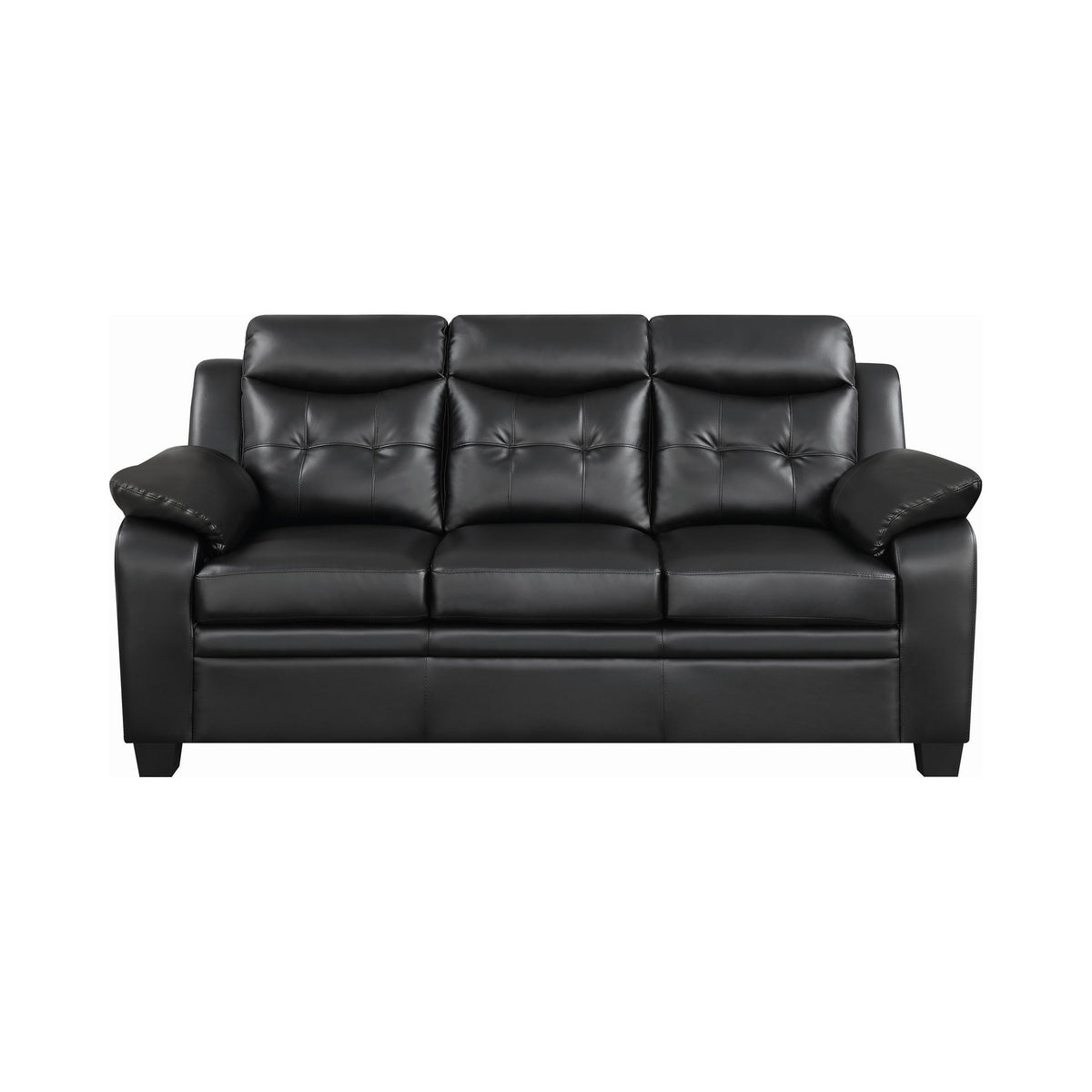Coaster Furniture Finley 506551 Upholstered Padded Arm Tufted Sofa - Black IMAGE 2
