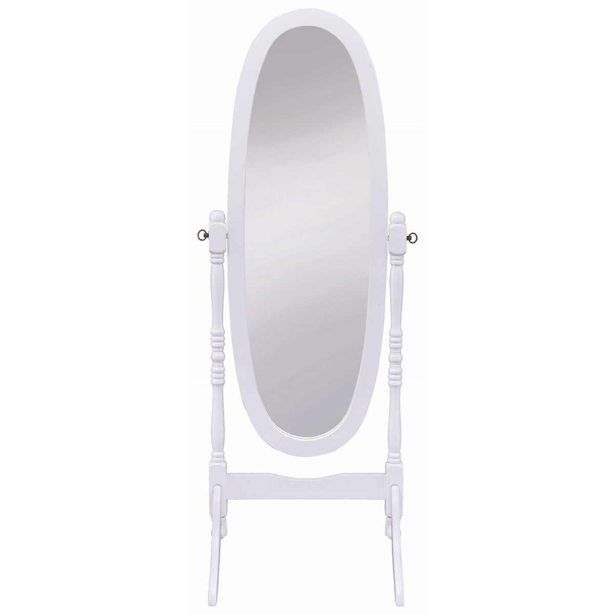 Coaster Furniture Foyet 950802 Wood Adjustable Full Length Cheval Mirror - White IMAGE 2