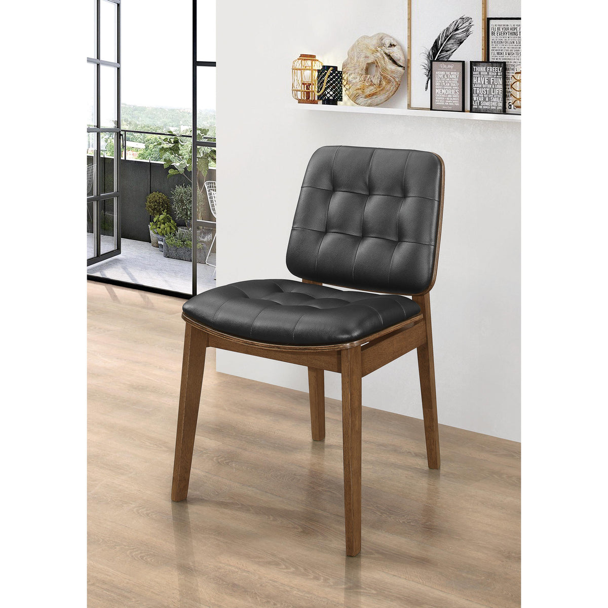 Coaster Furniture Redbridge 106596 Upholstered Dining Side Chair - Walnut IMAGE 2