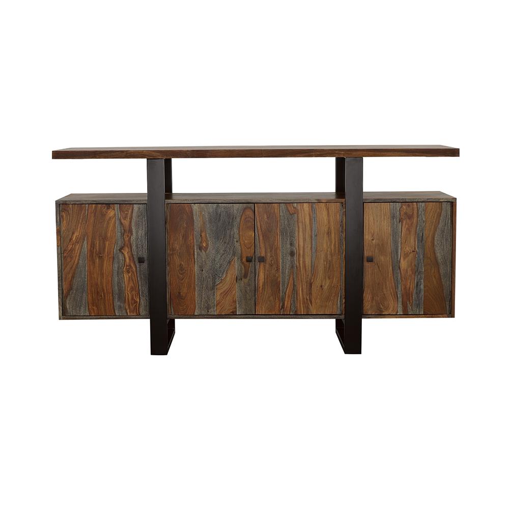 Coaster Furniture Ditman 110185 4-door Solid Wood Sideboard Buffet - Grey Sheesham IMAGE 2