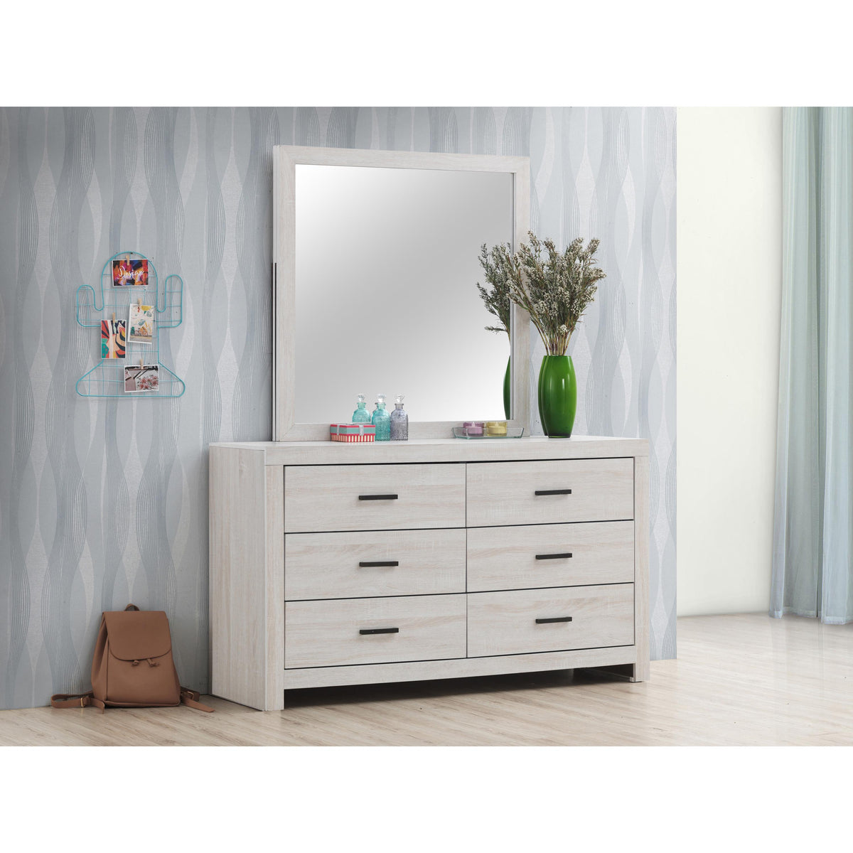 Coaster Furniture Brantford 207054 Dresser Mirror - Coastal White IMAGE 2