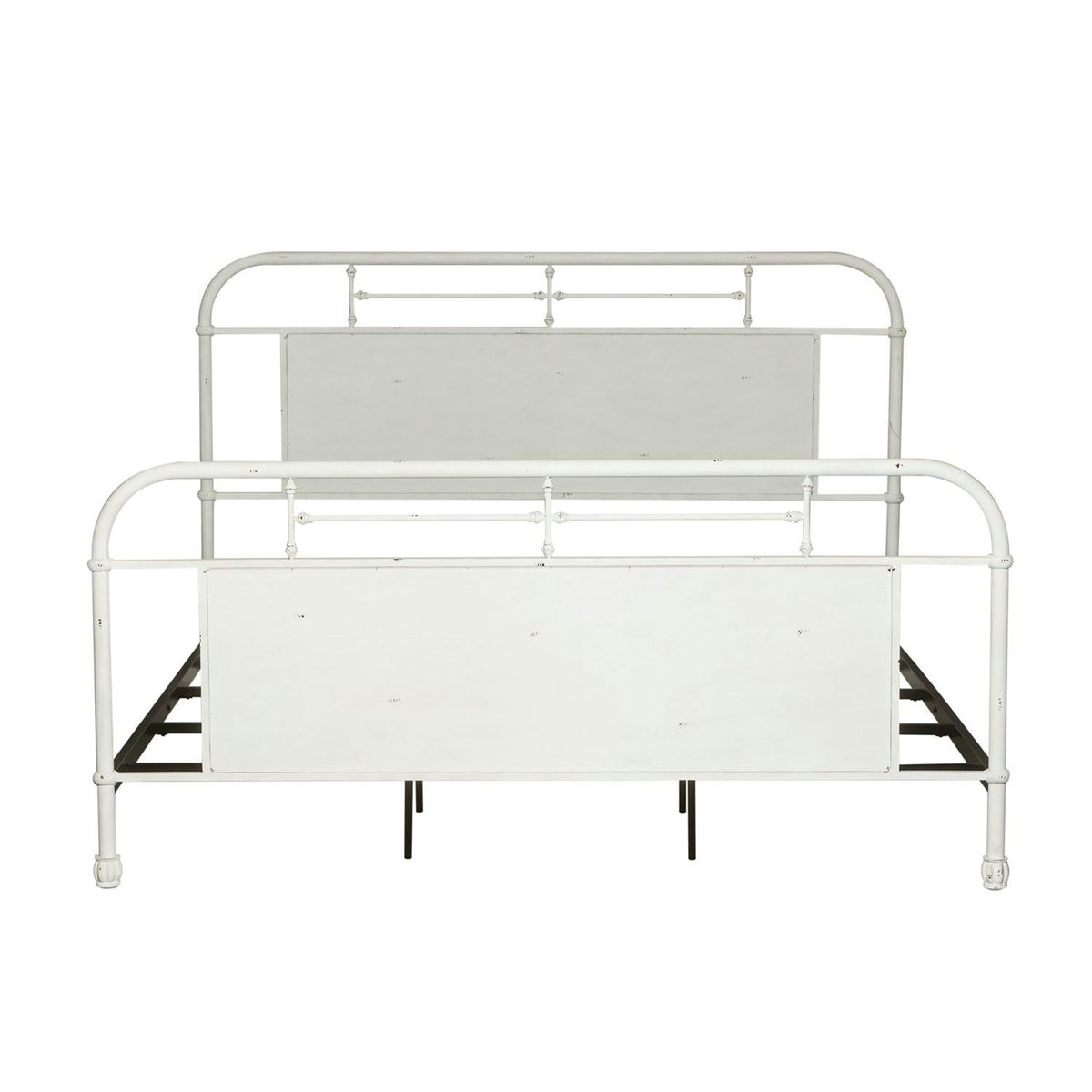 Size_King -- Vintage 179-BR15HFR-AW King Metal Bed - Antique White IMAGE 1