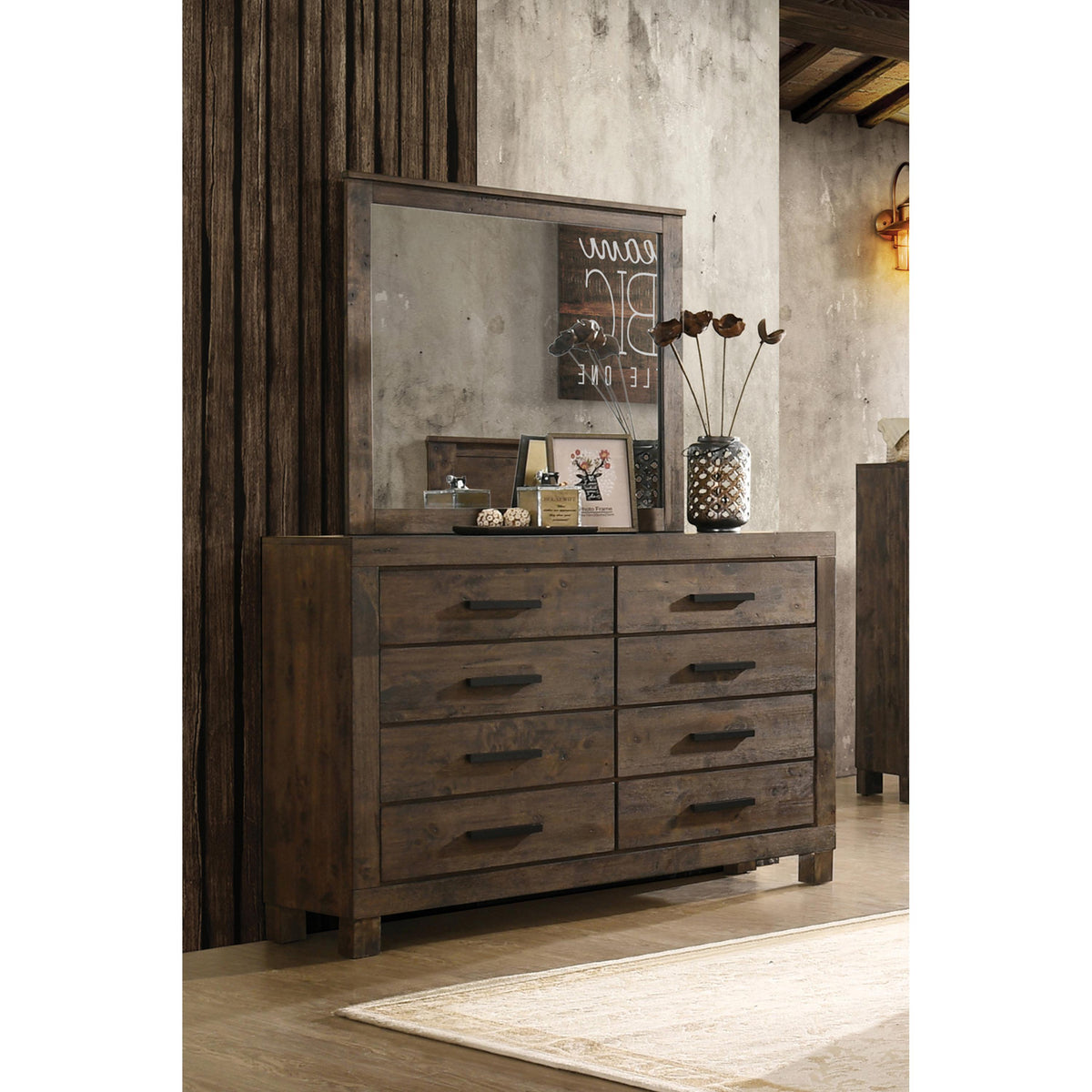 Coaster Furniture Woodmont 222634 Dresser Mirror - Rustic Golden Brown IMAGE 2
