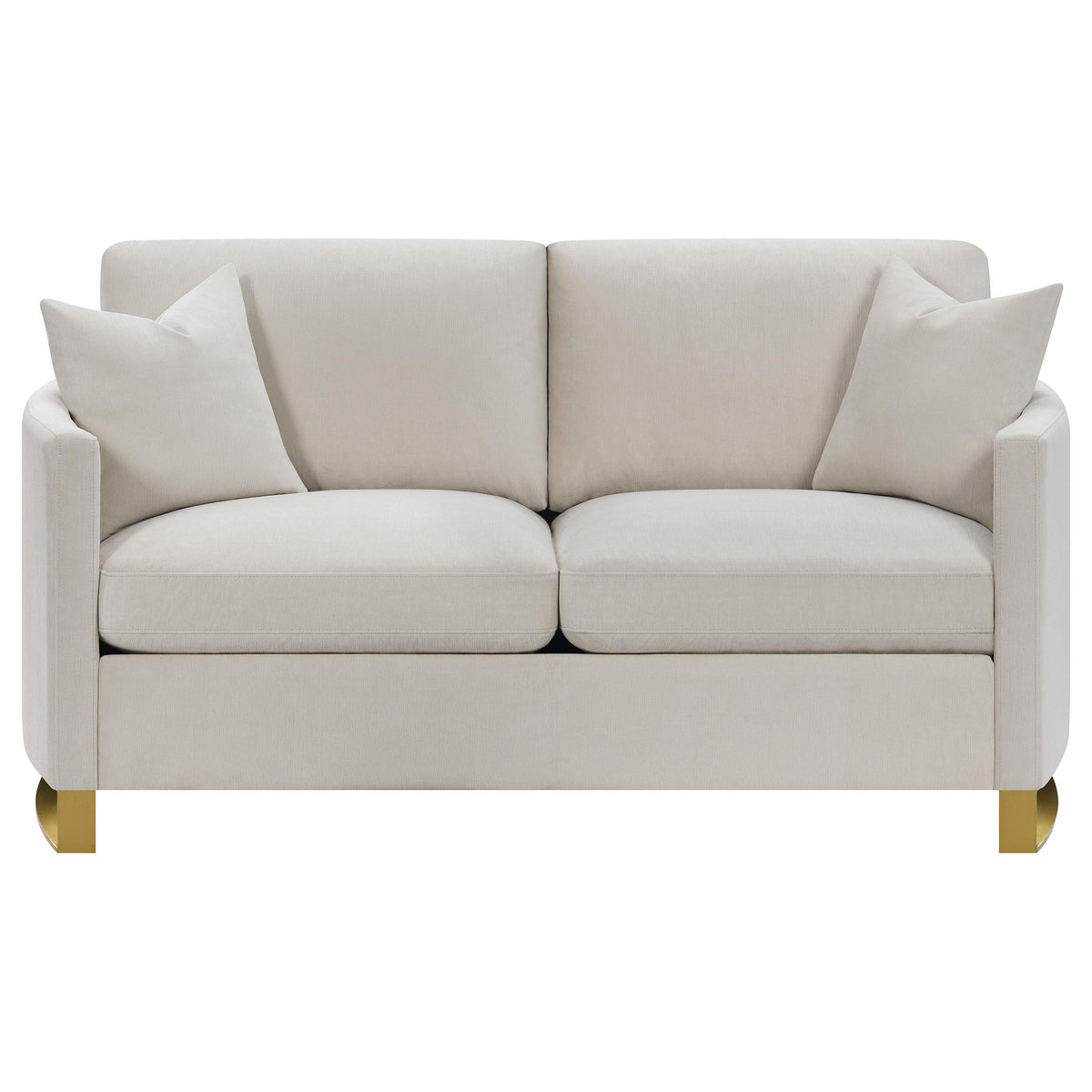 Coaster Furniture Corliss 508822 Upholstered Curved Track Arm Loveseat - Beige IMAGE 2