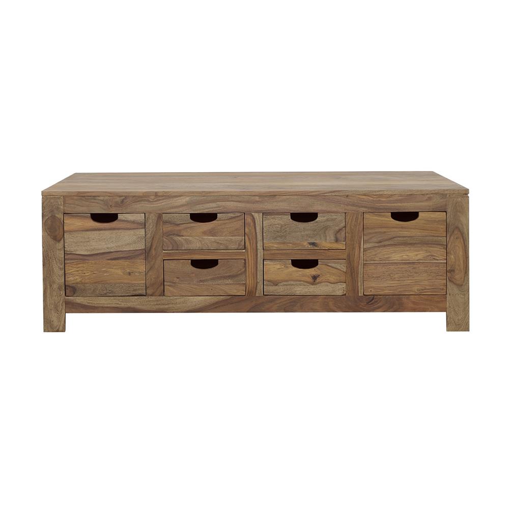 Coaster Furniture Esther 723888 6-Drawer Solid Wood Coffee Table - Natural Sheesham IMAGE 2