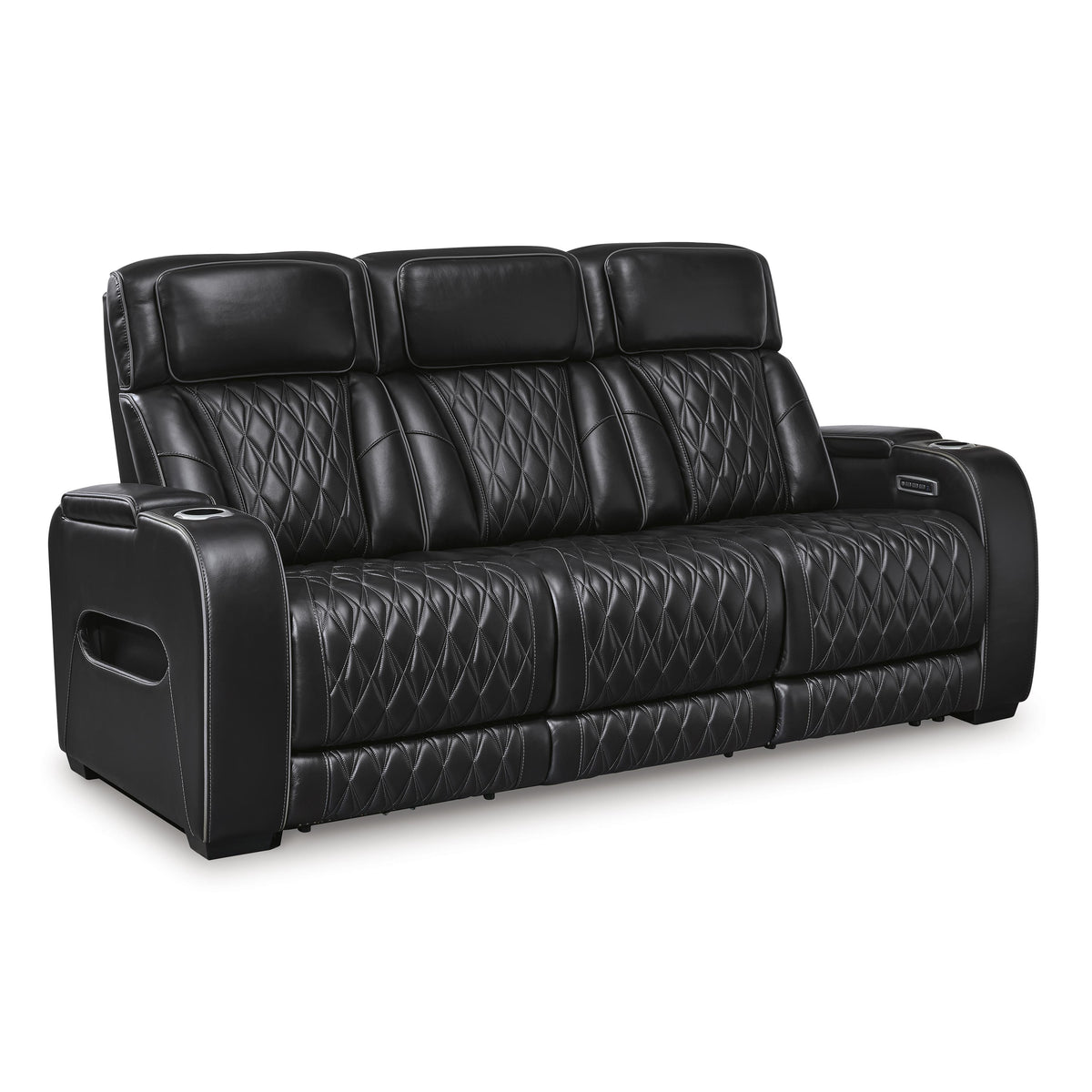 Manufacturer Color_Black -- Boyington U2710615 Power Reclining Sofa with Adjustable Headrest IMAGE 1