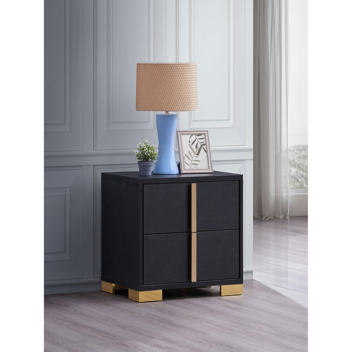 Coaster Furniture Marceline 222832 2-Drawer Nightstand - Black IMAGE 2
