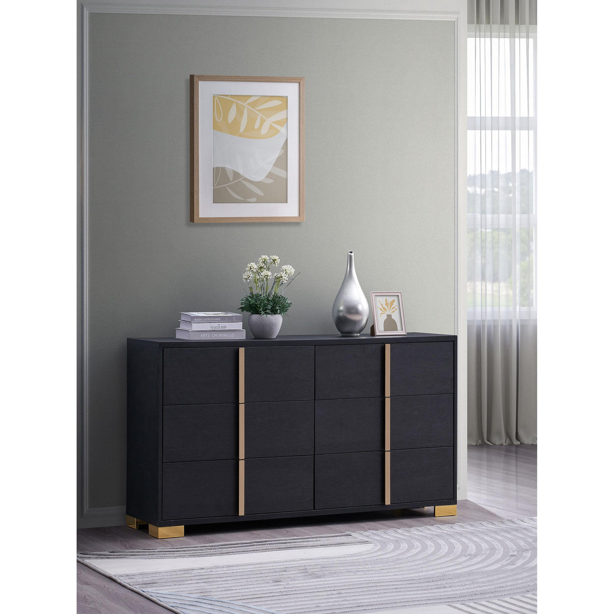 Coaster Furniture Marceline 222833 6-Drawer Dresser - Black IMAGE 2