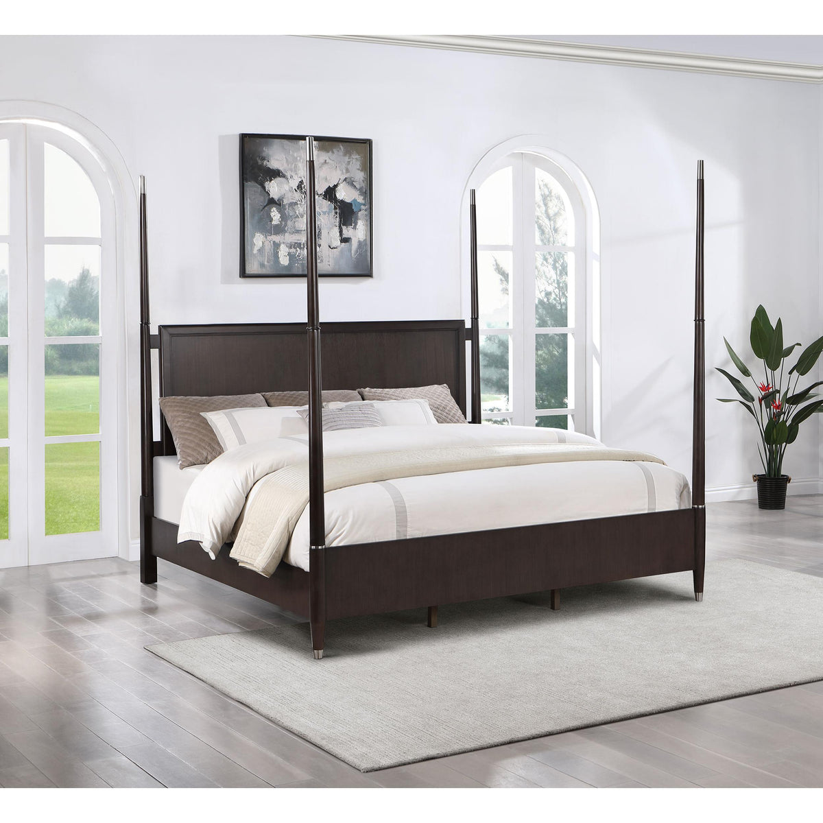 Coaster Furniture Emberlyn 223061Q Wood Queen Poster Bed - Brown IMAGE 2