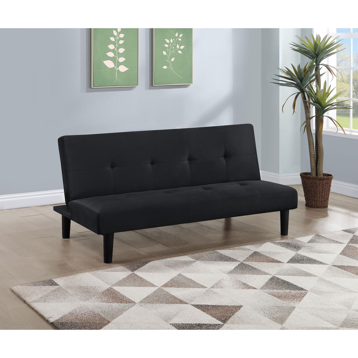 Coaster Furniture Stanford 360238 Upholstered Tufted Convertible Sofa Bed - Black IMAGE 2