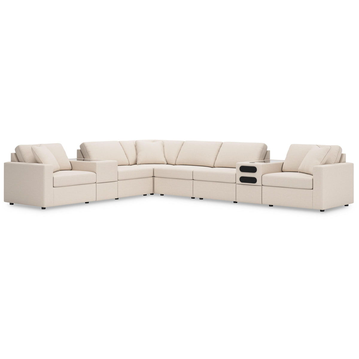 Manufacturer Color_Oyster -- Modmax 92103S30 8 pc Sectional with Audio and Storage Consoles IMAGE 1