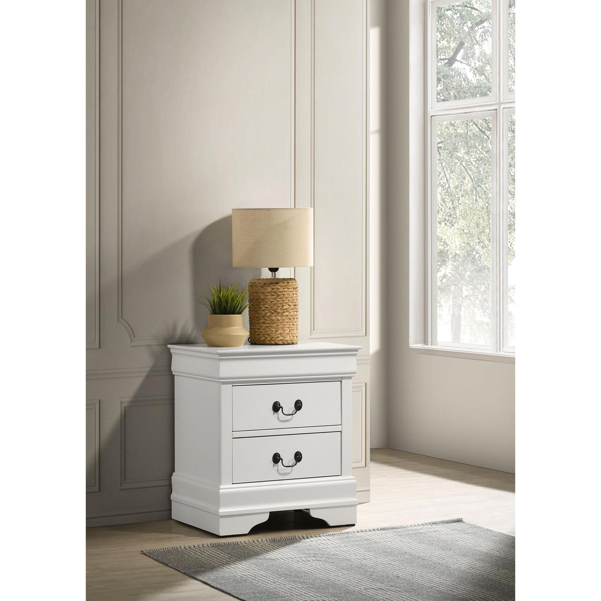 Coaster Furniture Louis Philippe 202442 2-Drawer Nightstand Bedside Table - White IMAGE 2