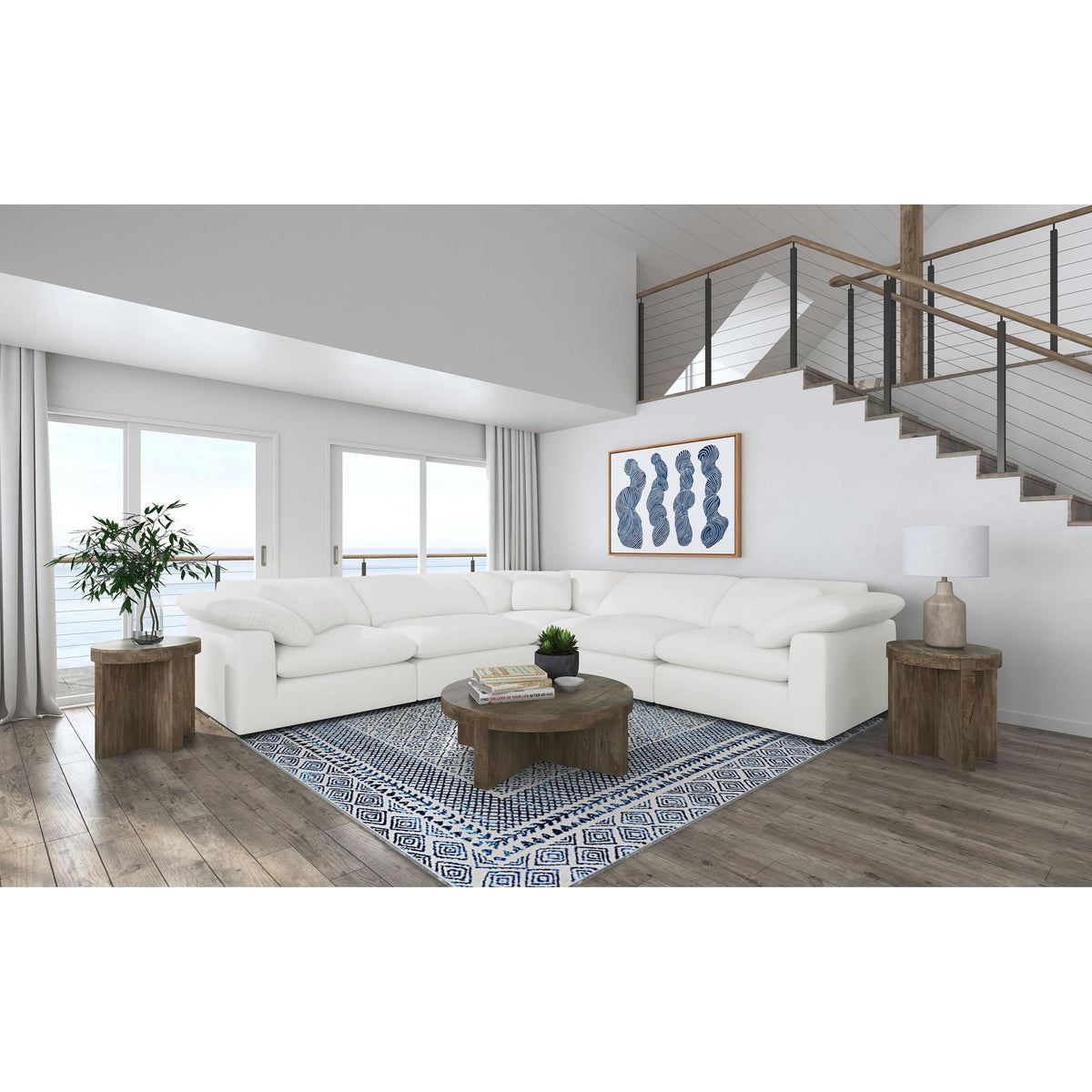 Coaster Furniture Raleigh 551751-SETB 5 pc Boucle Upholstered Modular Sectional - Ivory IMAGE 2