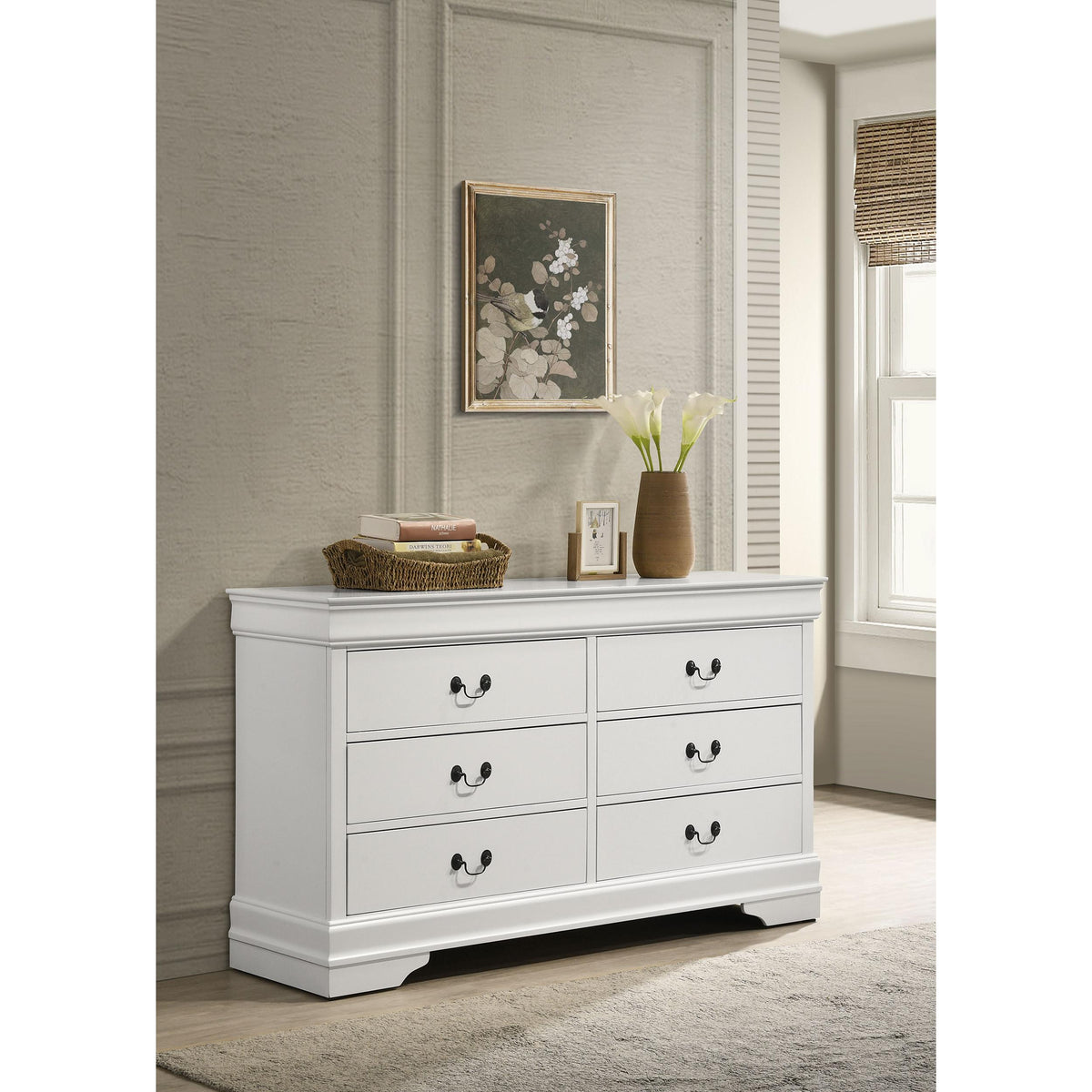 Coaster Furniture Louis Philippe 202443 6-Drawer Dresser - White IMAGE 2