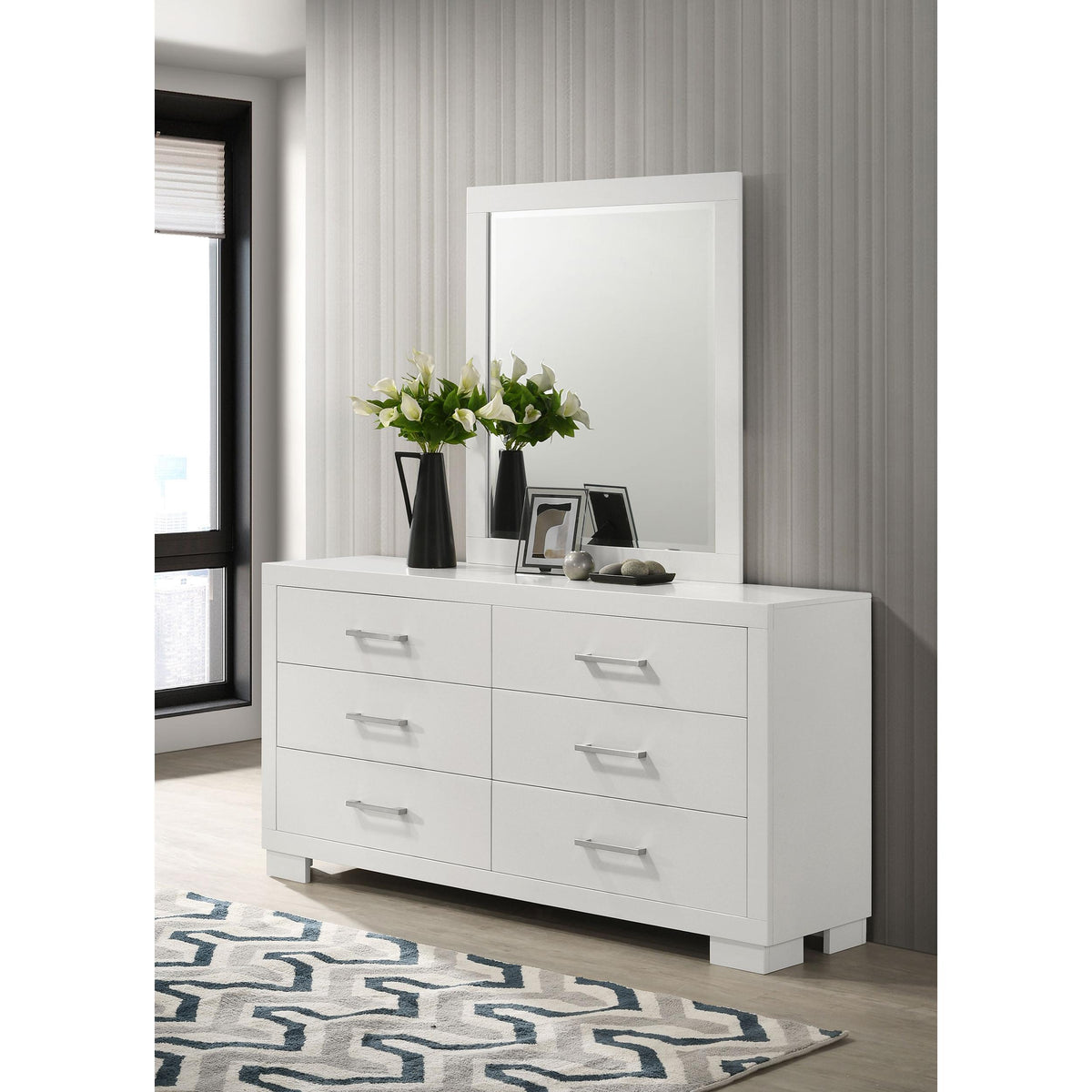 Coaster Furniture Jessica 202993M 6-Drawer Dresser with Mirror - Cream White IMAGE 2
