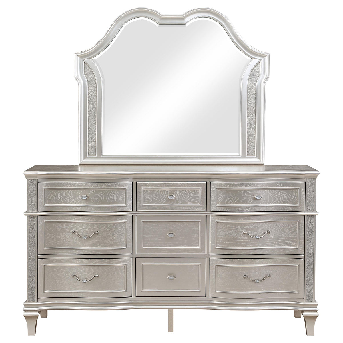 Coaster Furniture Evangeline 223393M 9-Drawer Dresser with Mirror - Silver Oak IMAGE 2