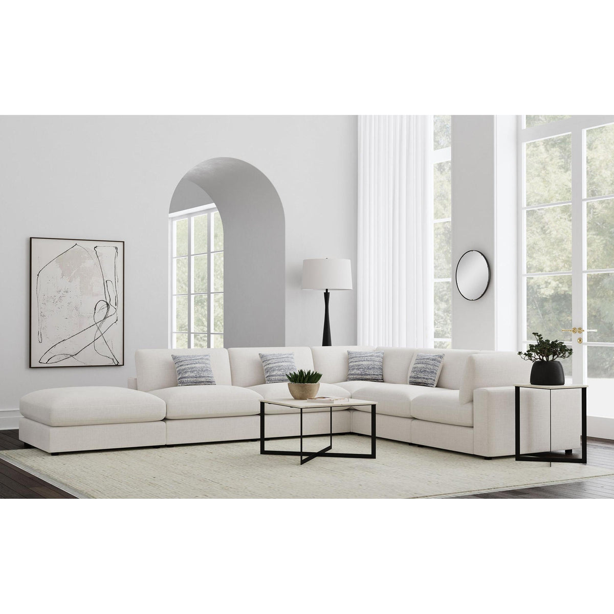 Coaster Furniture Serene 551321-SET 6 pc Upholstered Modular Sectional - Beige IMAGE 2