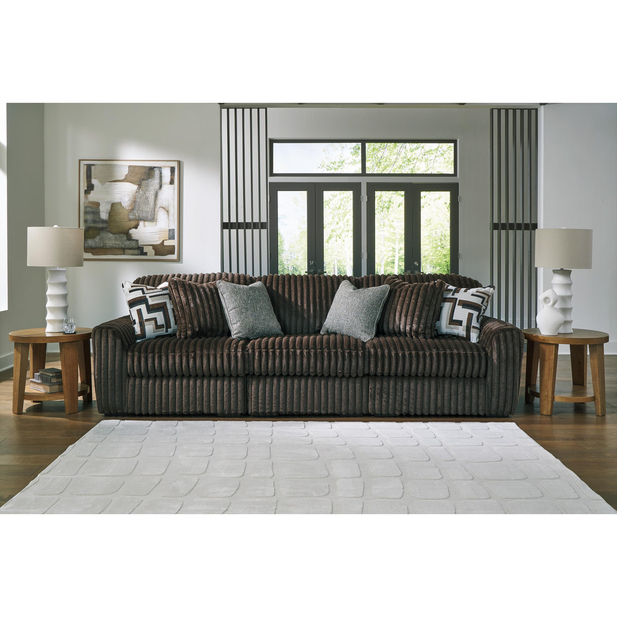 Manufacturer Color_Chocolate -- Midnight-Madness 98104S12 3 pc Sectional Sofa IMAGE 1