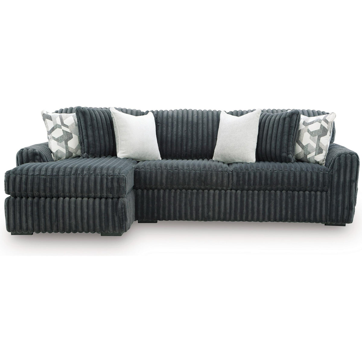Manufacturer Color_Gunmetal -- Midnight-Madness 98105S4 2 pc Sectional Sofa Chaise IMAGE 1