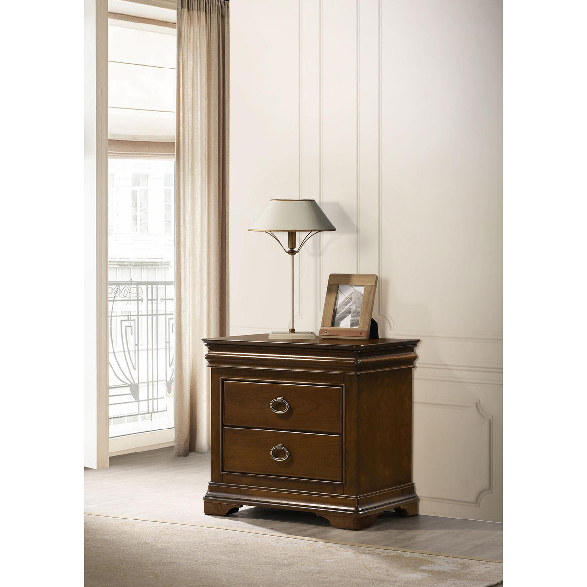 Coaster Furniture Garland 205302 3-drawer Nightstand Bedside Table - Brown Cherry IMAGE 2