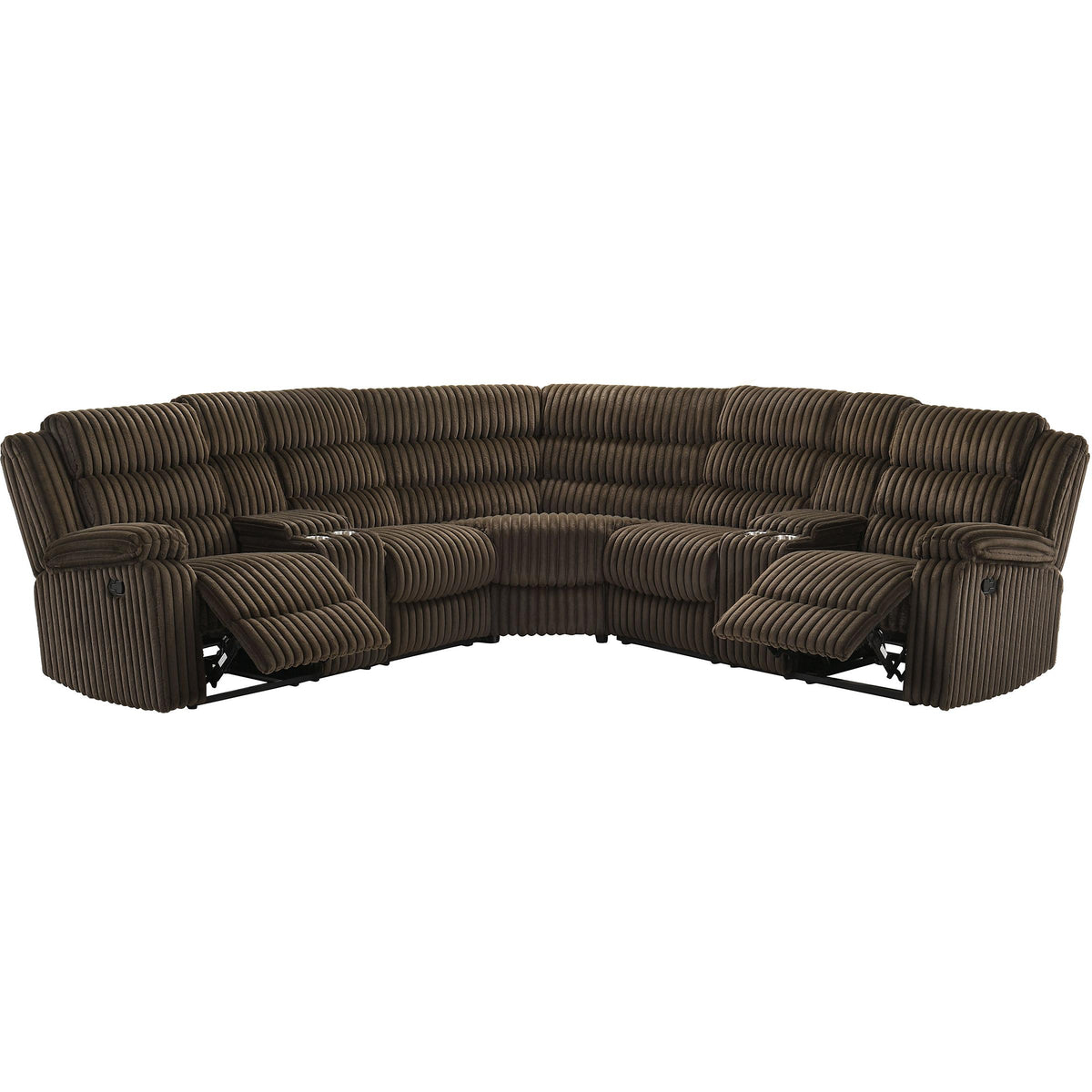 Coaster Furniture Atkinson 601510 Upholstered Reclining Sectional Sofa - Chocolate IMAGE 2