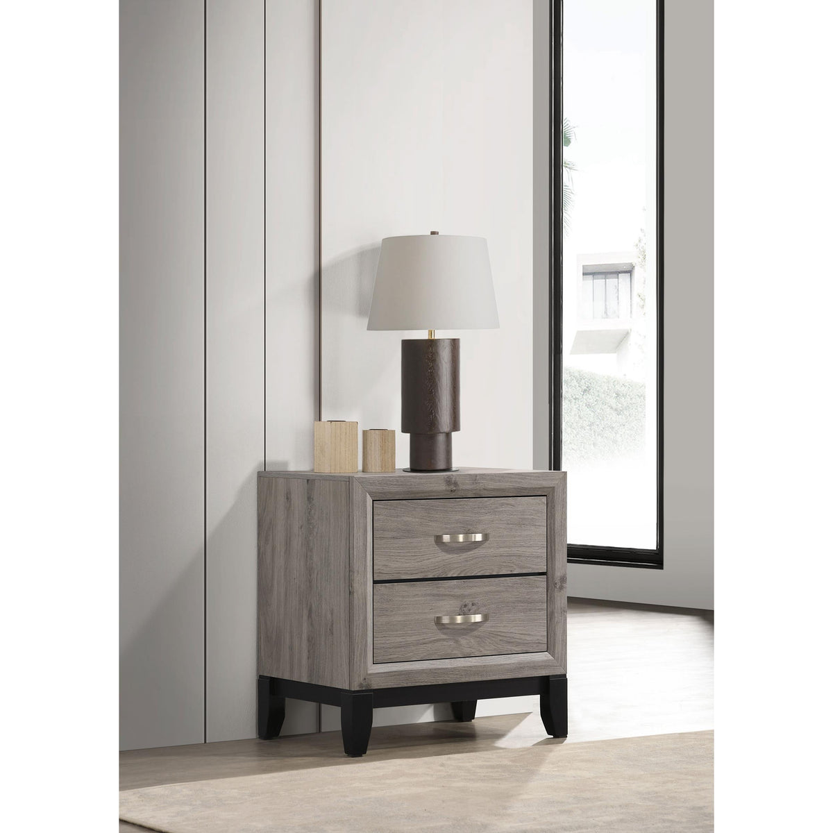 Coaster Furniture Valen 215912 2-drawer Nightstand Bedside Table - Light Taupe IMAGE 2