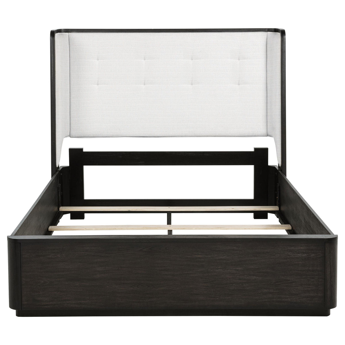 Coaster Furniture Leandro 222491Q 55-inch Queen Wingback Bed - Burnished Black IMAGE 2