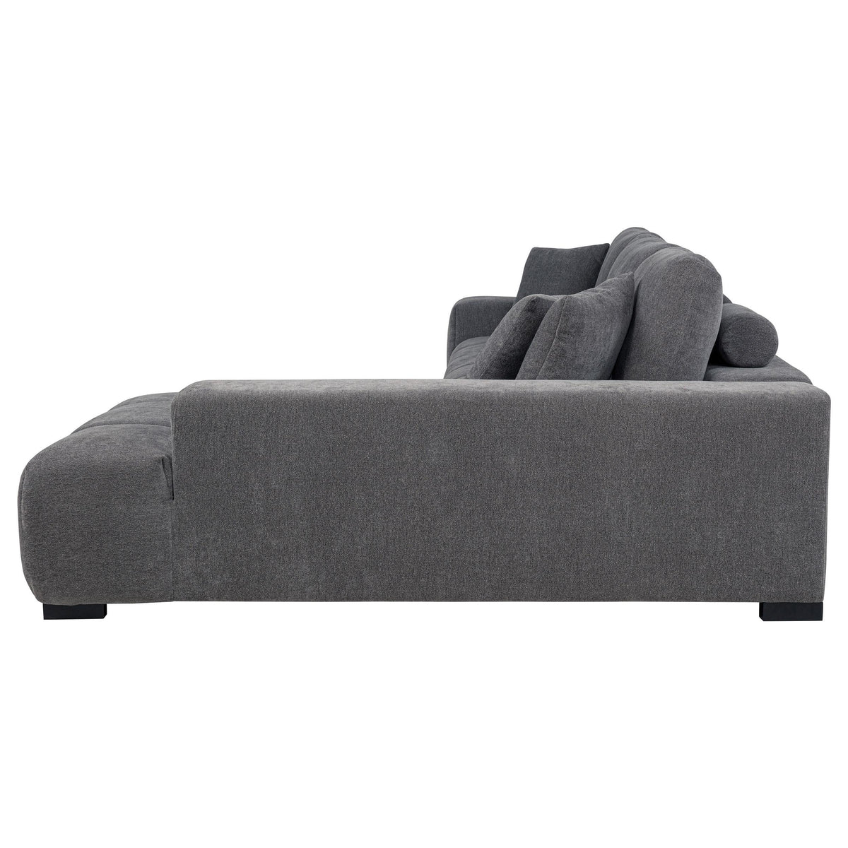Coaster Furniture Octavia 509965 Upholstered Sectional Chaise Sofa - Charcoal Grey IMAGE 2
