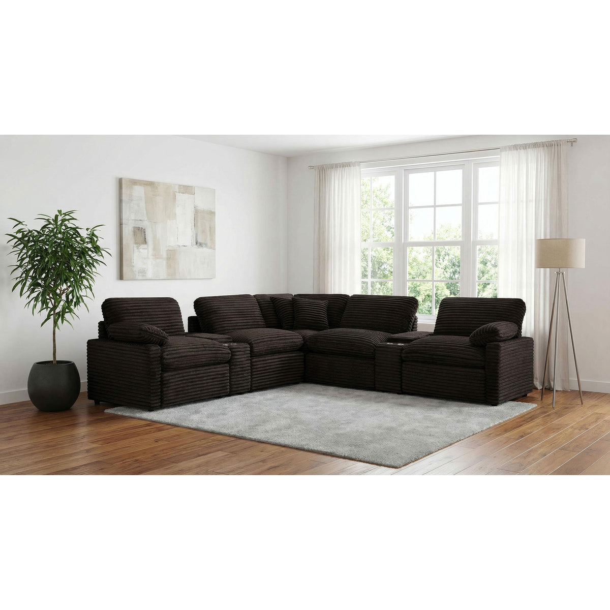 Coaster Furniture Collins 610350P-SETA 7-piece Modular Power Reclining Sectional - Chocolate Brown IMAGE 2