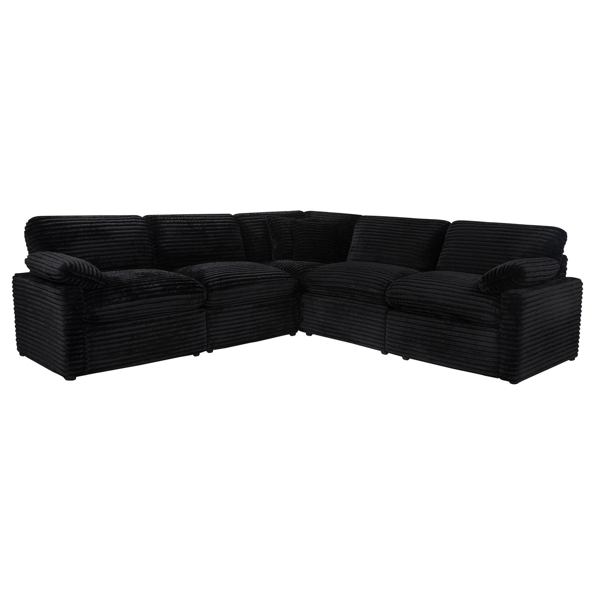 Coaster Furniture Collins 610360P 5-piece Modular Power Reclining Sectional - Black IMAGE 2