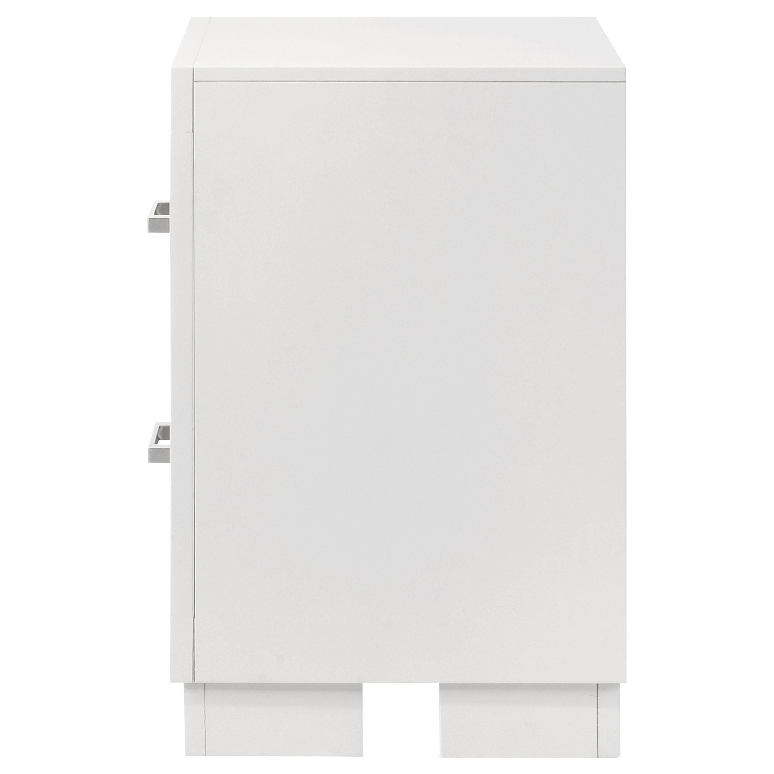  Coaster Furniture Jessica 202992 2-Drawer Nightstand - Snow White IMAGE 4