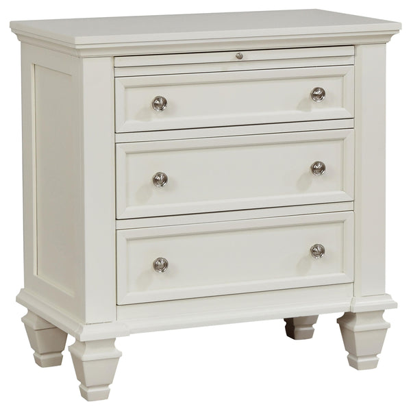 Coaster Furniture Sandy Beach 201302 3-Drawer Nightstand - Cream White