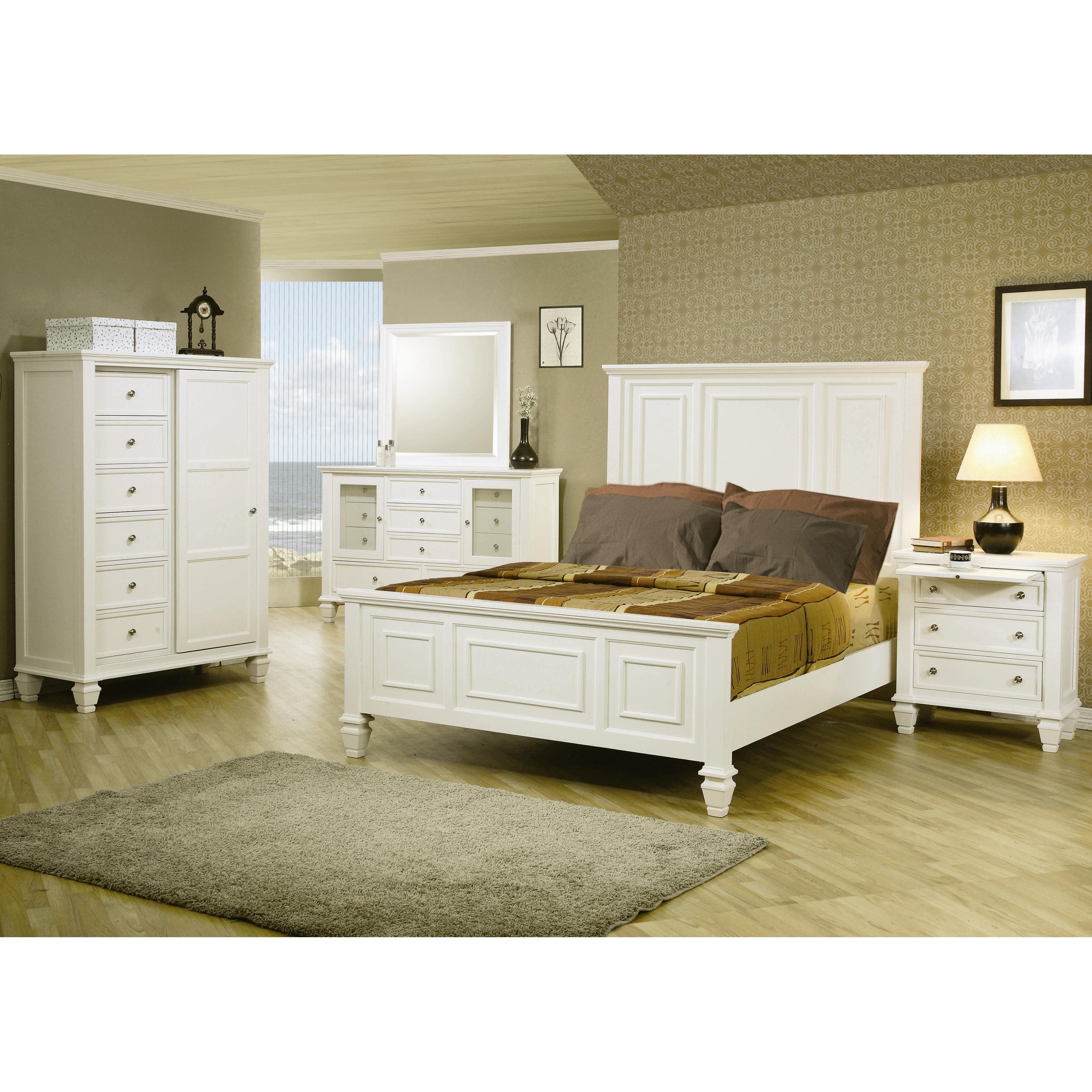  Coaster Furniture Sandy Beach 201304 Dresser Mirror - Cream White IMAGE 4