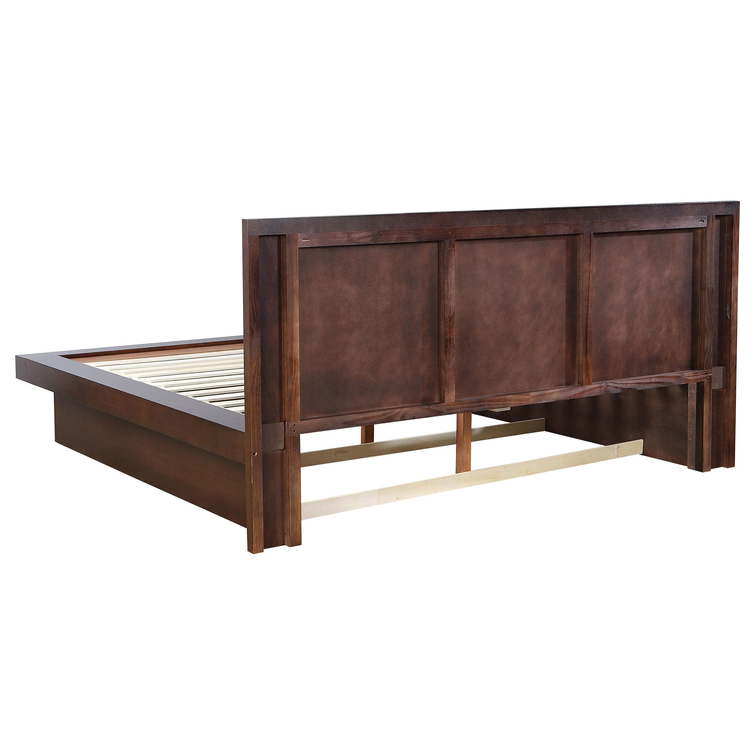  Size_King --  Jessica 200711KE Wood Eastern King LED Panel Bed - Cappuccino IMAGE 4