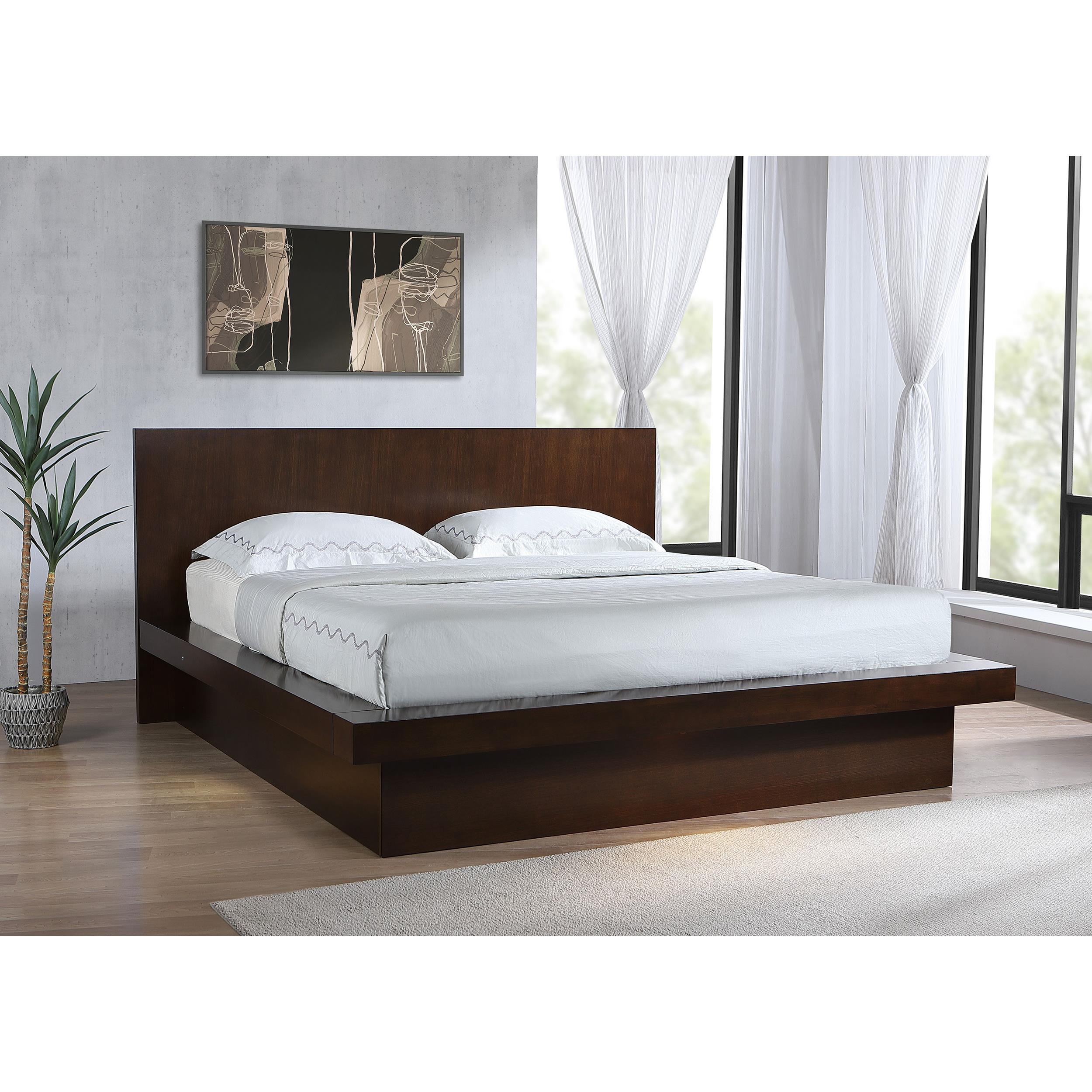  Size_King --  Jessica 200711KE Wood Eastern King LED Panel Bed - Cappuccino IMAGE 6