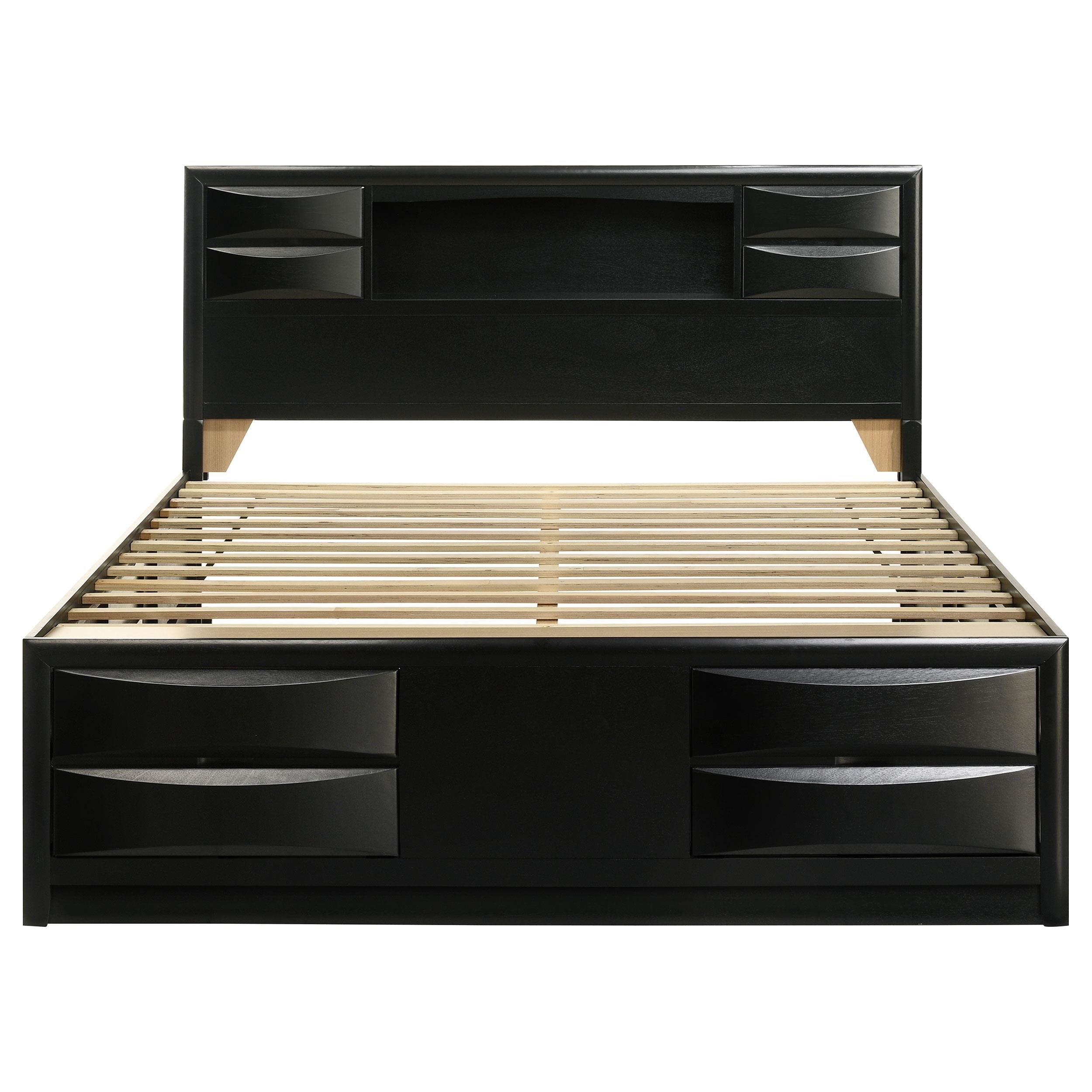  Size_King --  Briana 202701KE Wood Eastern King Storage Bookcase Bed - Black IMAGE 3