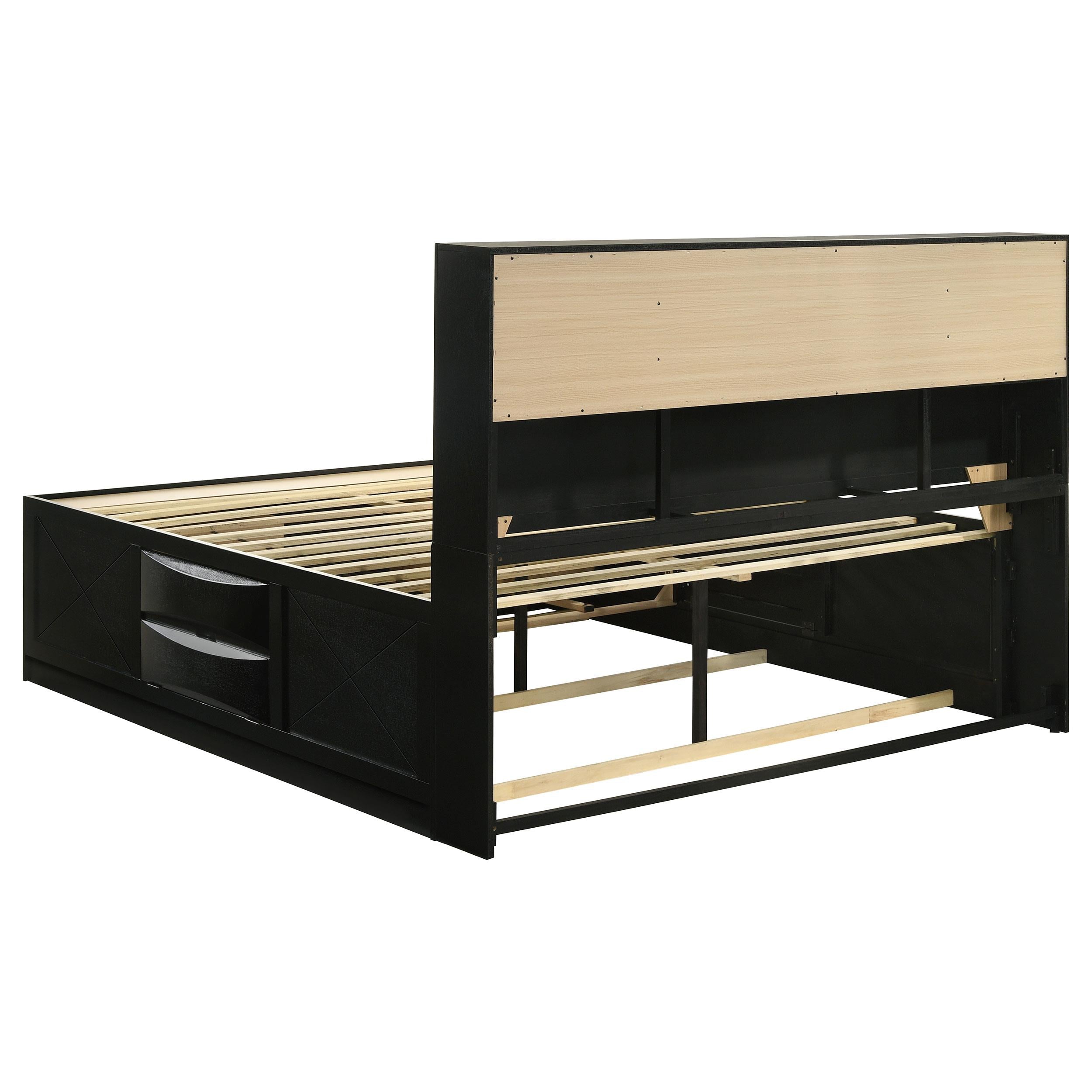  Size_King --  Briana 202701KE Wood Eastern King Storage Bookcase Bed - Black IMAGE 4