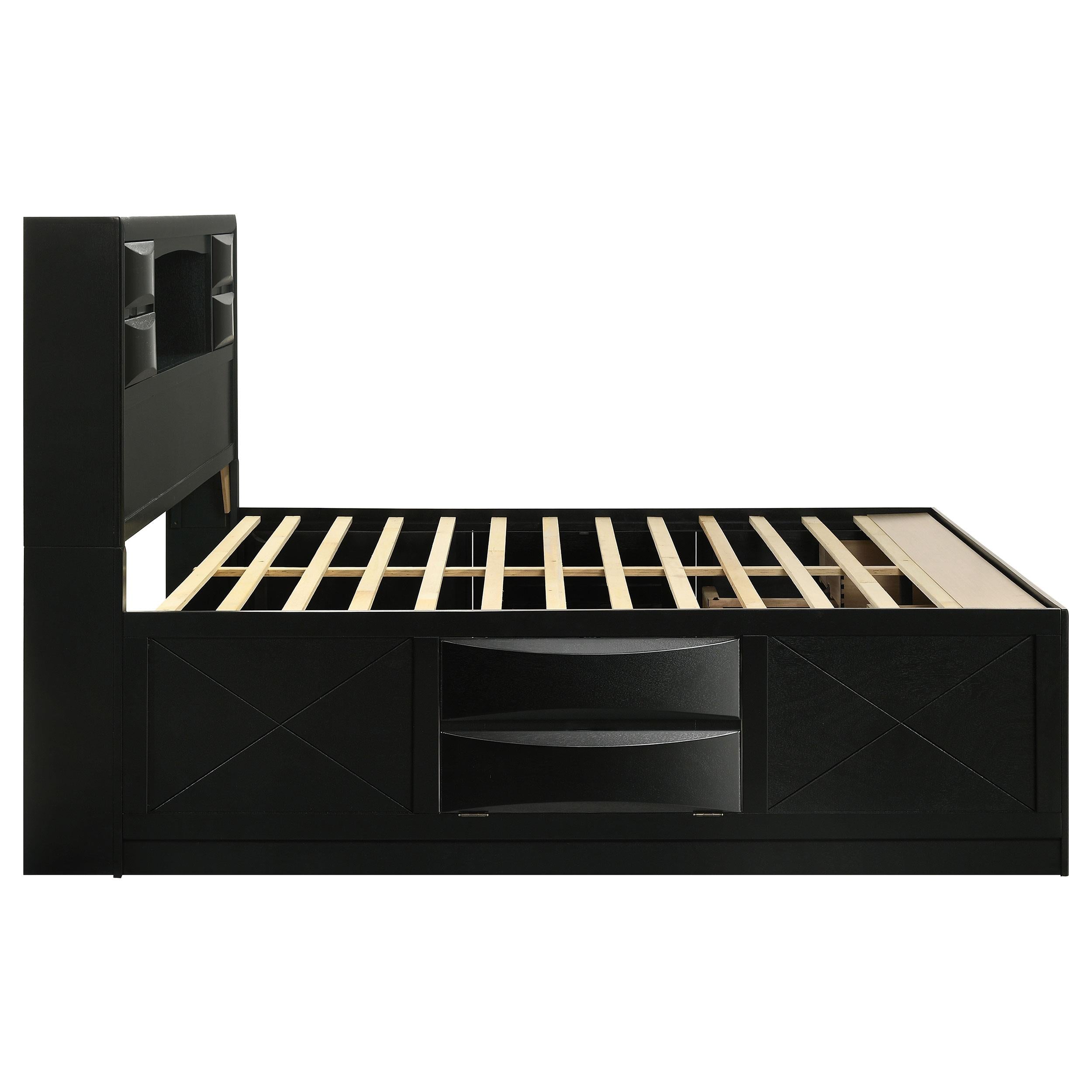  Size_King --  Briana 202701KE Wood Eastern King Storage Bookcase Bed - Black IMAGE 5