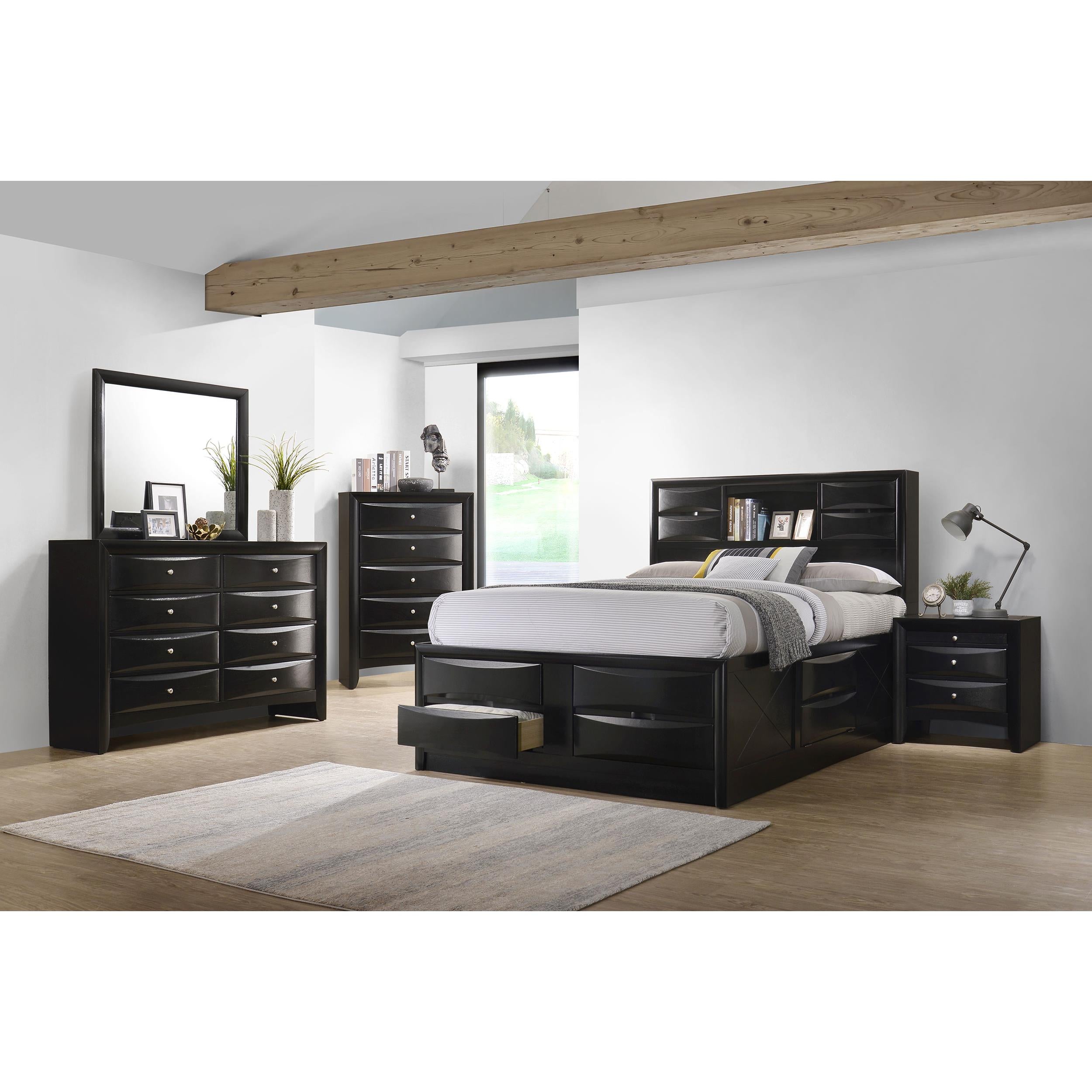  Size_King --  Briana 202701KE Wood Eastern King Storage Bookcase Bed - Black IMAGE 7