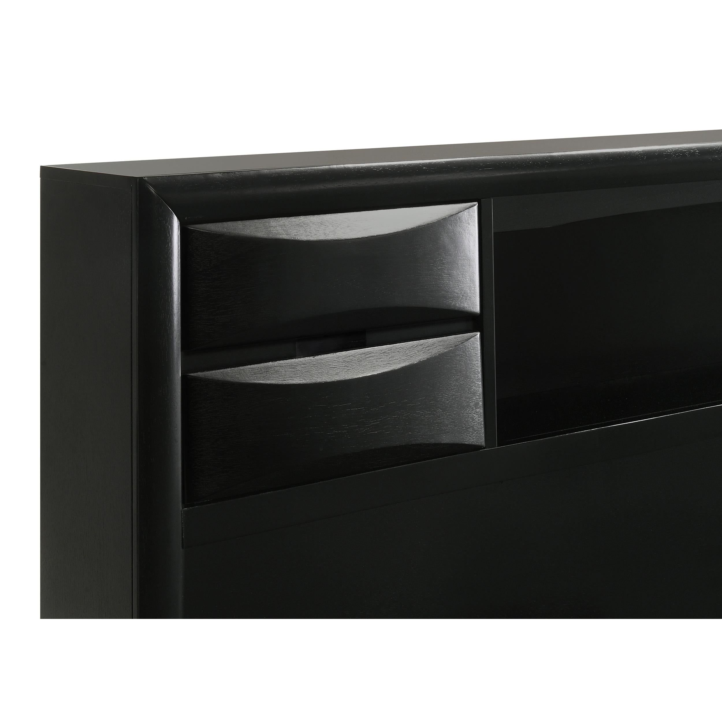  Size_King --  Briana 202701KE Wood Eastern King Storage Bookcase Bed - Black IMAGE 8