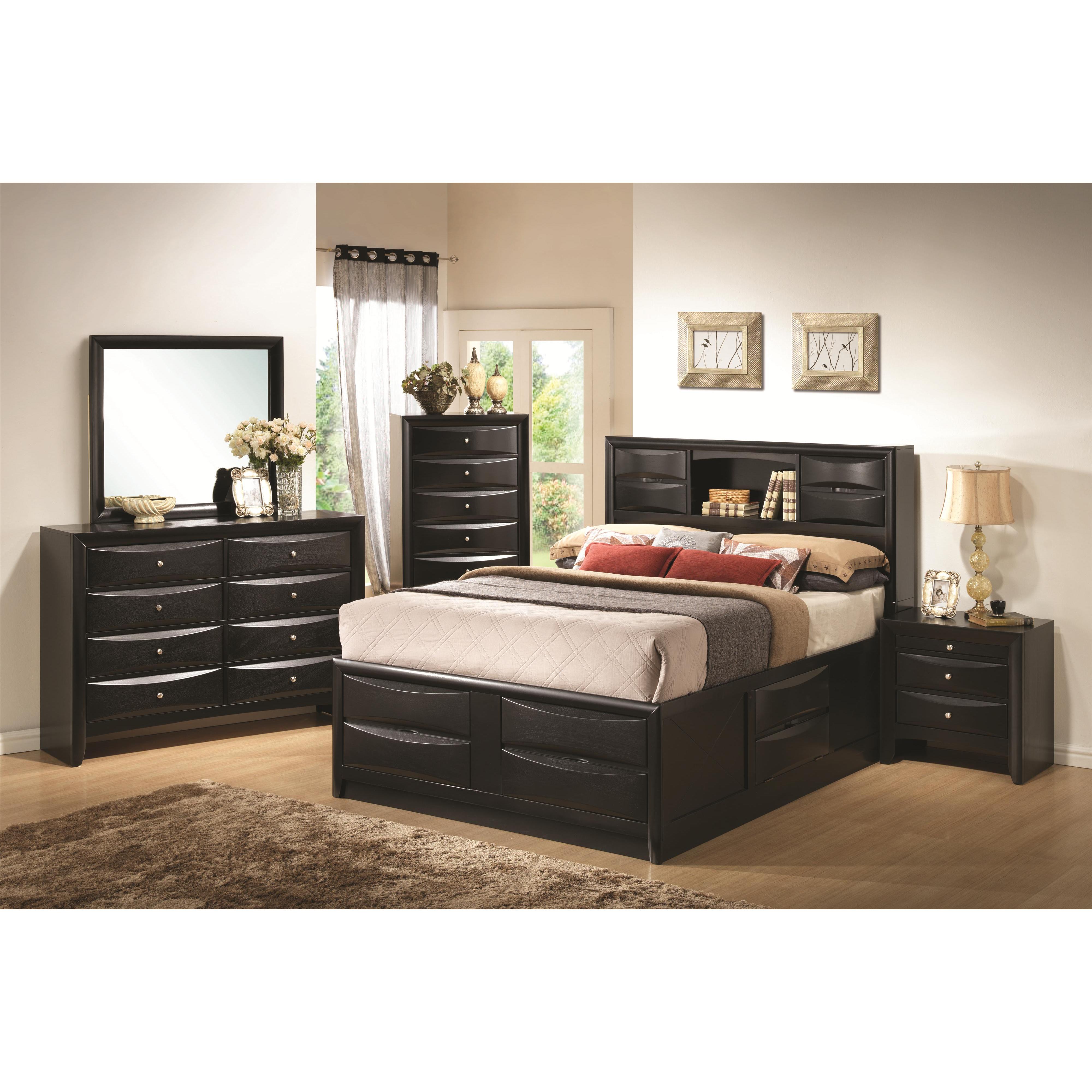  Size_California King --  Briana 202701KW Wood California King Storage Bookcase Bed - Black IMAGE 2
