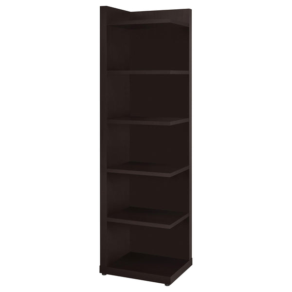Coaster Furniture Alder 800270 71-inch 6-shelf Corner Bookcase - Cappuccino